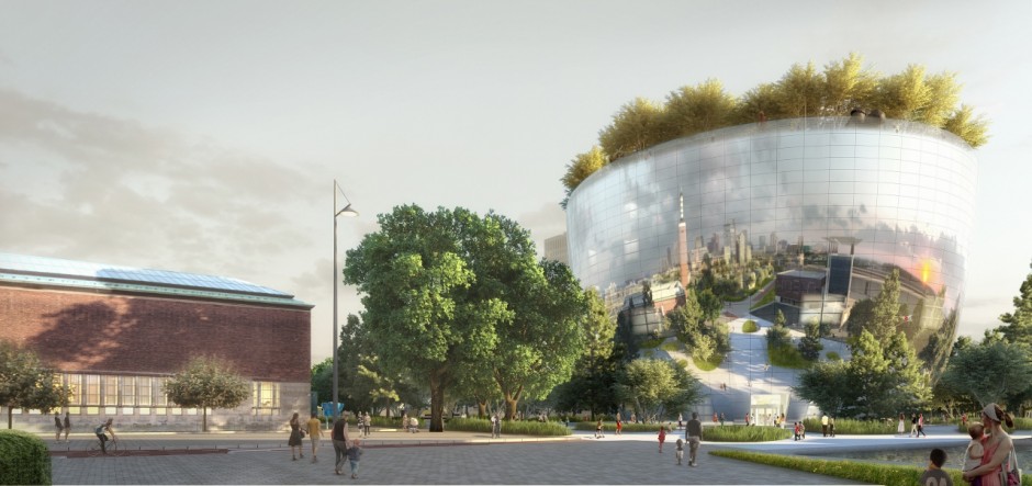 Artist impression - Exterior Public Art Depot Museum Boijmans Van Beuningen Rotterdam. Design: MVRDV.