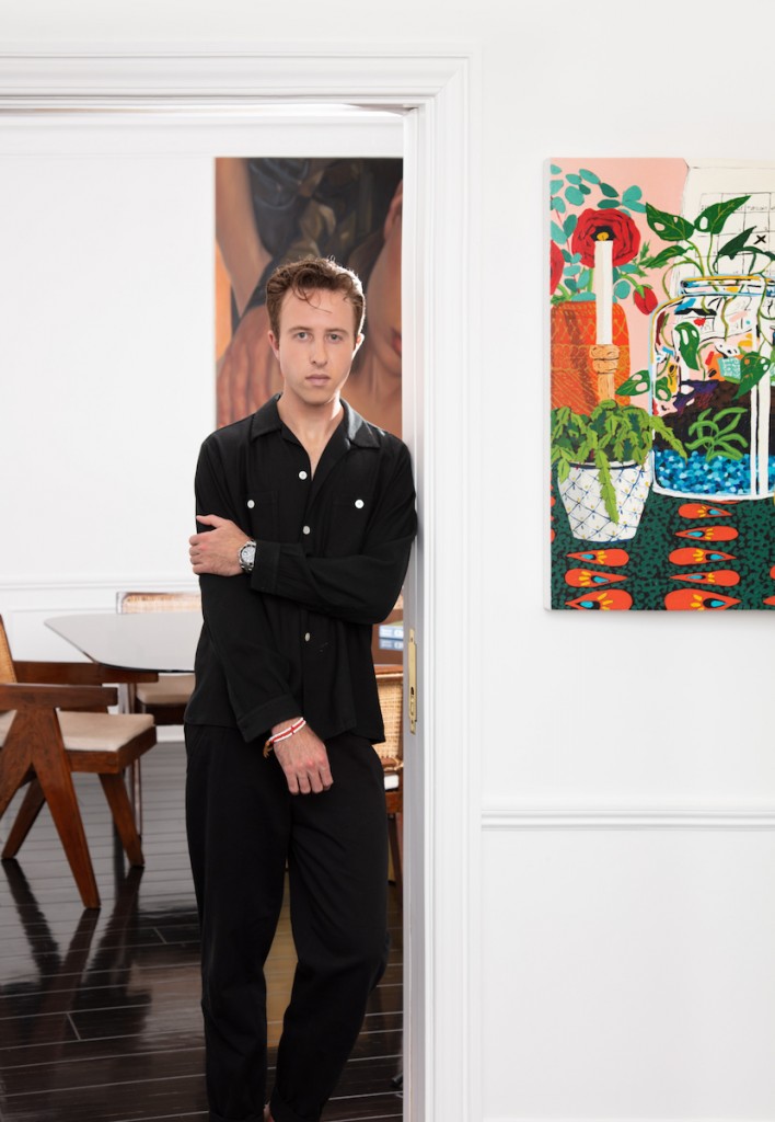 Jack with works by Chloe Wise and Hilary Pecis (partial). Photo: Nik Massey. Courtesy of Jack Siebert