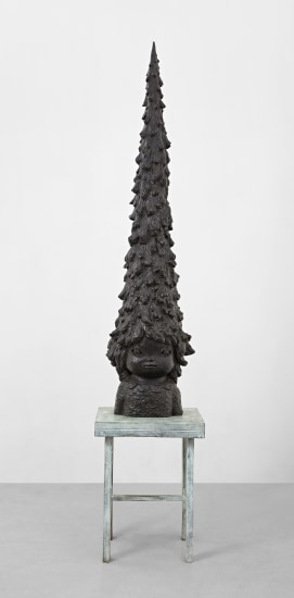 Yoshitomo Nara, Miss Tannen, 2012, bronze, sculpture: 213.5 x 48 x 38 cm and stand: 76.3 x 59 x 59.1 cm, estimate HK$3,500,000 – 5,500,000/ US$449,000 – 705,000 © Yoshitomo Nara