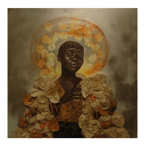 Jamea Richmond Edwards, Wings Not Meant to Fly, ink, acrylic and mixed media collage on canvas. Image from jamearichmondedwards.com