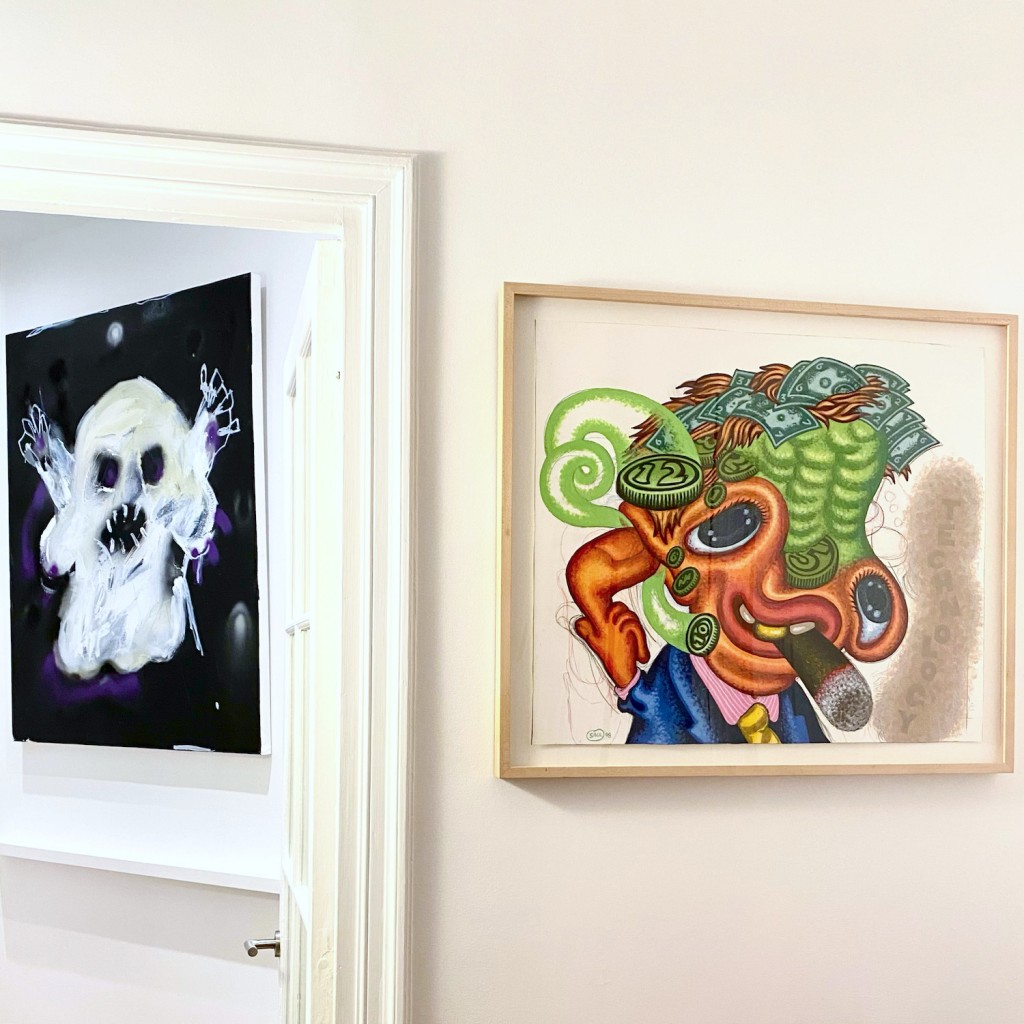 Works by Robert Nava (left) and Peter Saul (right). Courtesy of Raphaël Isvy