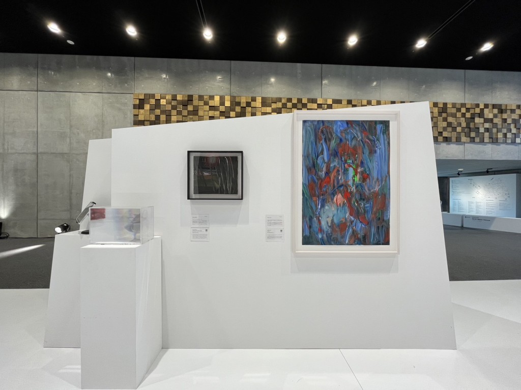 Ueshima Collection exhibited at ACK in Nov 2022: (left to right) Kohei Nawa, Gerhard Richter, and Sabine Moritz. Courtesy of Kankuro Ueshima