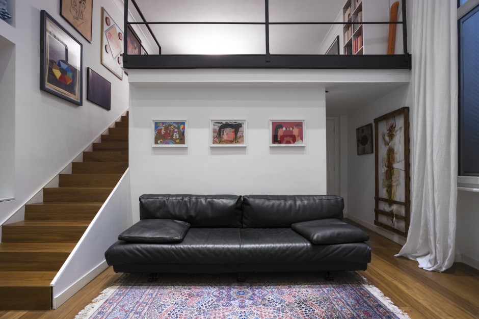 Francesco Taurisano’s apartment. In the bedroom, works by Alejandra Hernandez, Naples, Italy. Courtesy of CollezioneTaurisano.