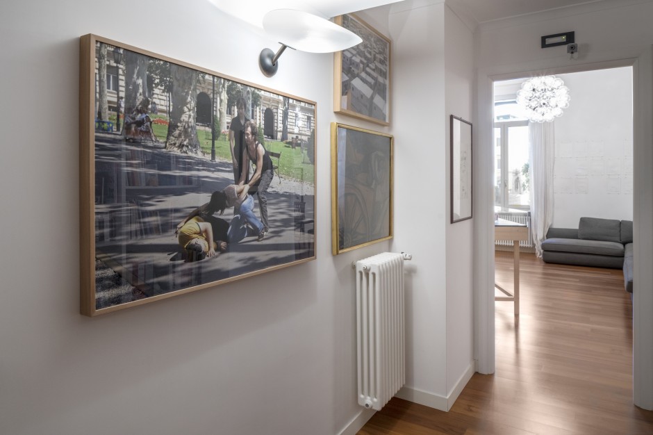 Francesco Taurisano’s apartment. In the corridor, works by Igor Grubic, Amir Yatziv, Renato Guttuso. Naples, Italy. Courtesy of CollezioneTaurisano. Photo: Maurizio Esposito.