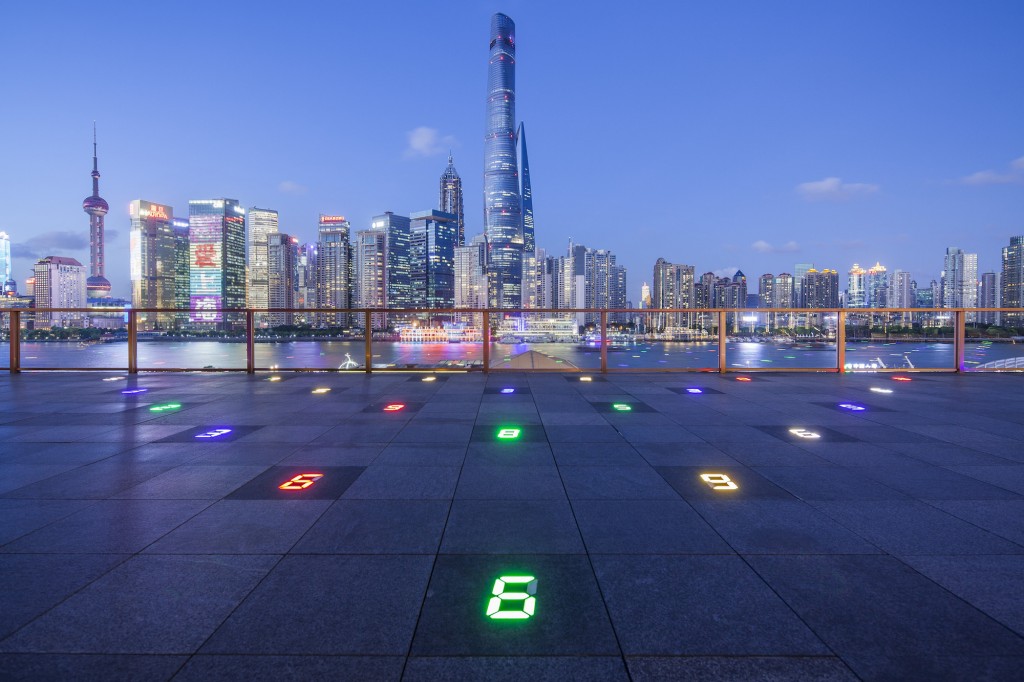 Commissioned: Counter Sky Garden, by Tatsuo Miyajima. Courtesy of Fosun Foundation.