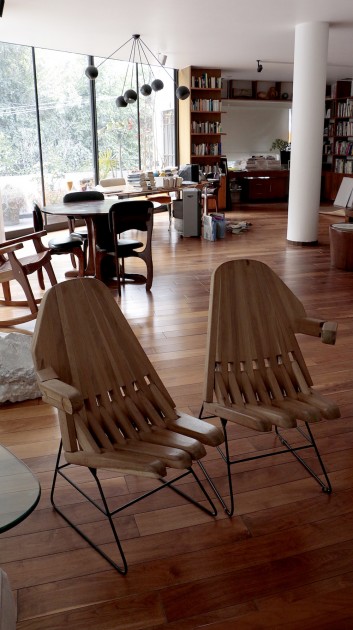 Patricia Martín's home interior with "Hand Chairs" by Pedro Reyes. Courtesy of Patricia Martín.