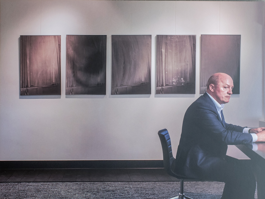 Rik Depla-Lantsoght at the office with work of Dirk Braeckman. Courtesy of Sabine and Rik Depla-Lantsoght.