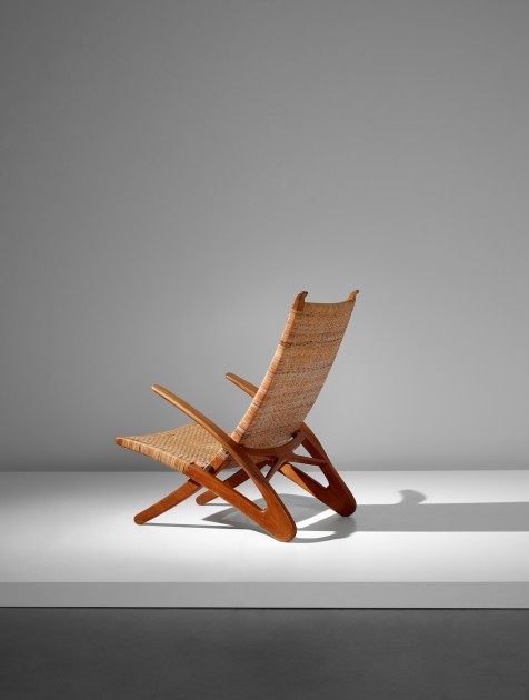 HANS J. Wegner (1914 – 2007) Rare ‘Dolphin’ folding armchair, model no, JH510,  designed 1950