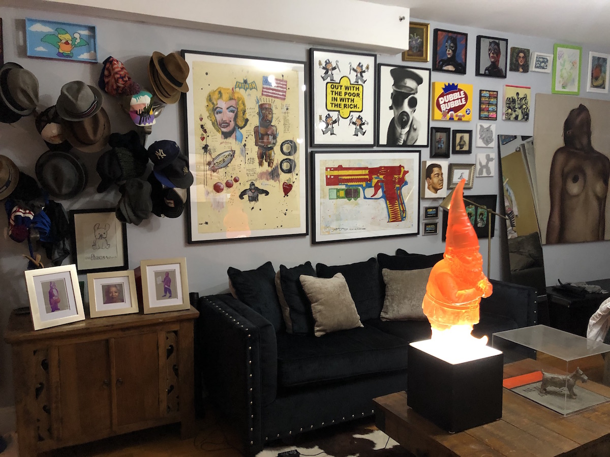 The Santa Claus' living room full of artworks. Courtesy of Guy Stanley Philoche.