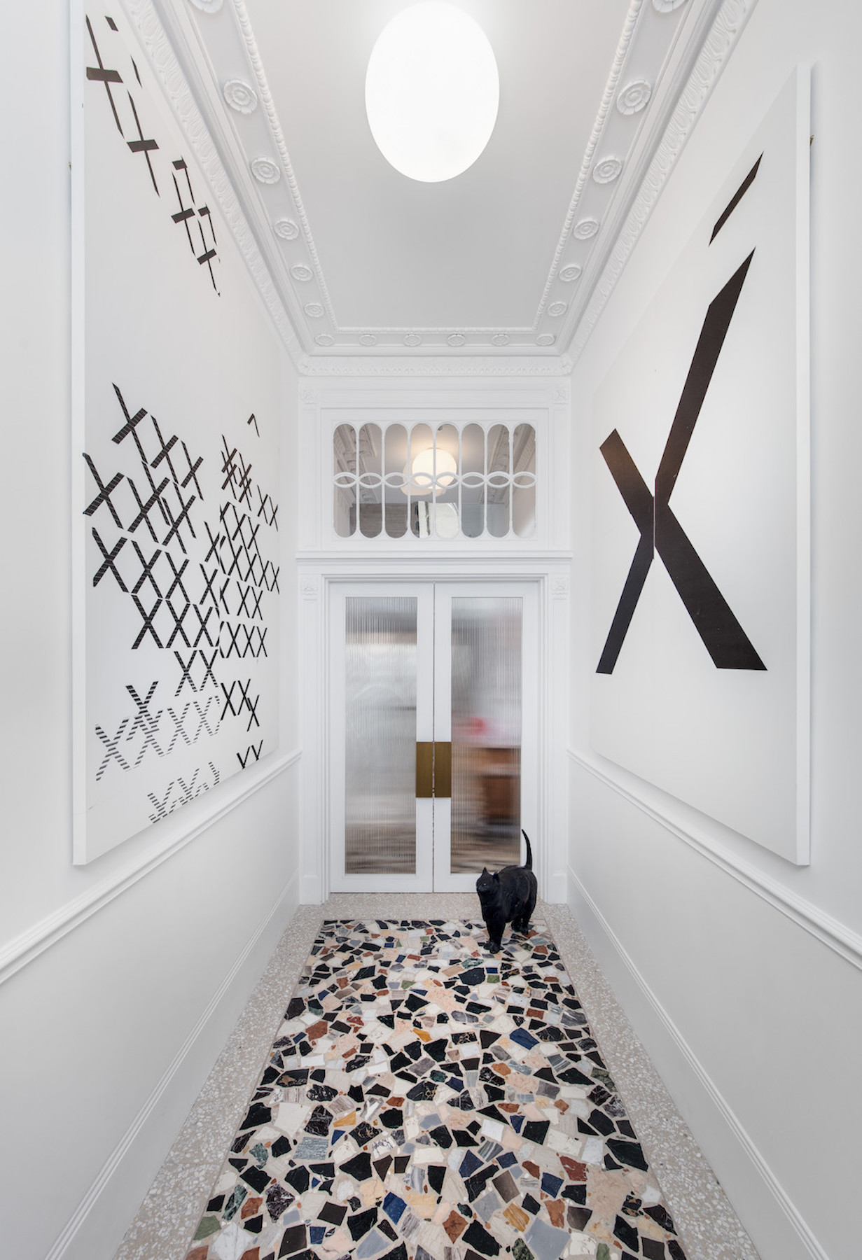 Install image of works by Wade Guyton, The Cranford Collection, London. Photo by Richard Ivey Photography. Courtesy of the Cranford Collection.