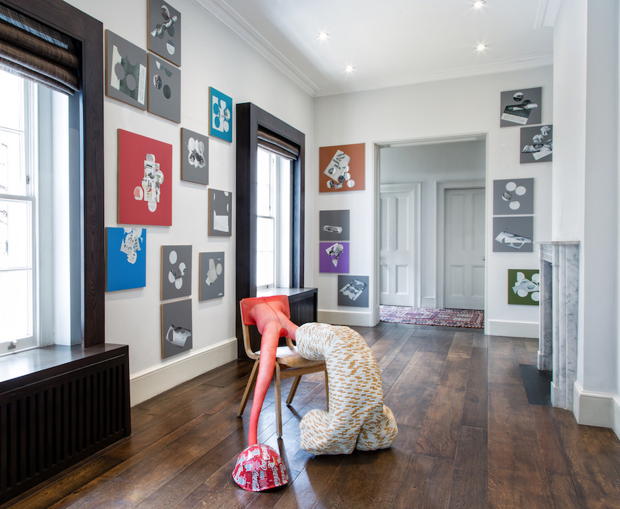 Install image: works by Kelley Walker and Sarah Lucas, The Cranford Collection. Photo: Richard Ivey. Courtesy of the Cranford Collection.