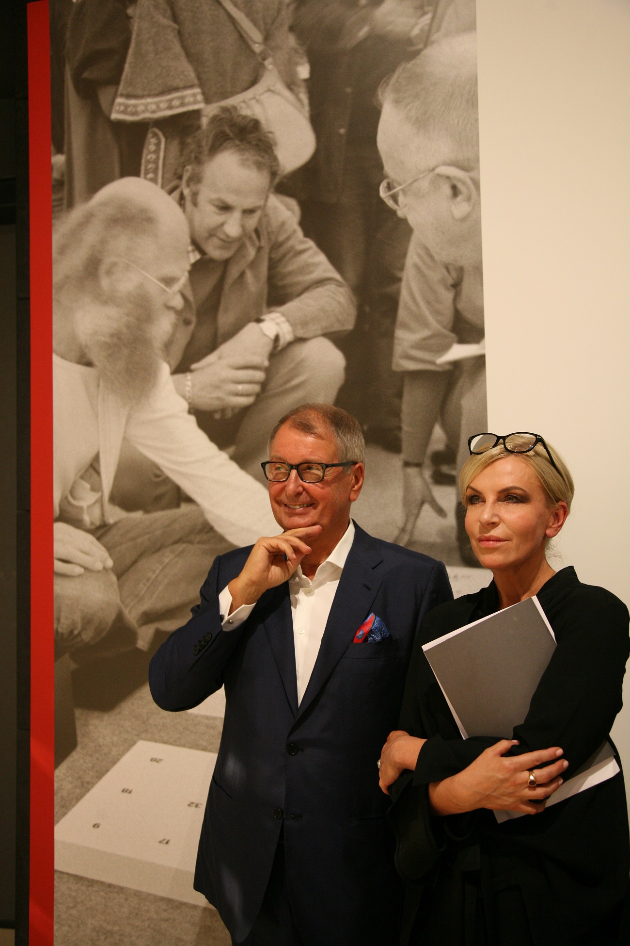 Jerzy Starak and Ania Muszyńska, Spectra Art Space curator, at the opening of Ryszard Winiarski exhibition in Warsaw. Courtesy of Starak Family Foundation.