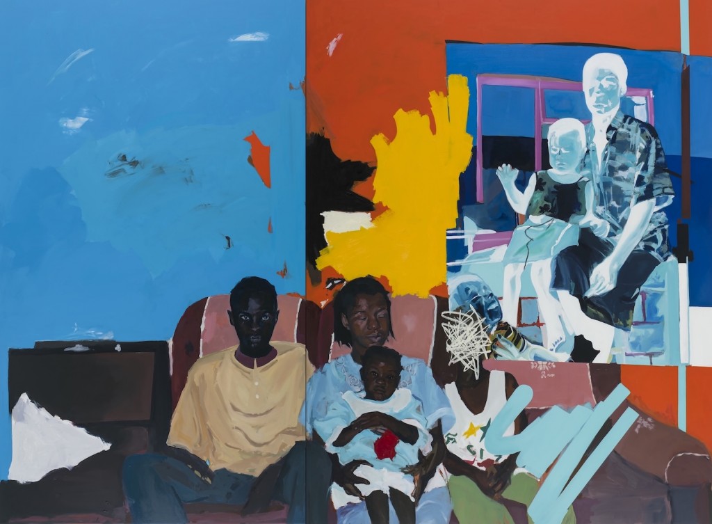 Kudzanai-Violet Hwami, Family Portrait, 2017, acrylic and oil on canvas