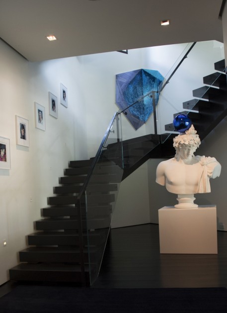 Jeff Koons, Delia Brown and  Jim Hodges around the staircase. Photo: Emily Hoerdemann. Courtesy of Amy Phelan.