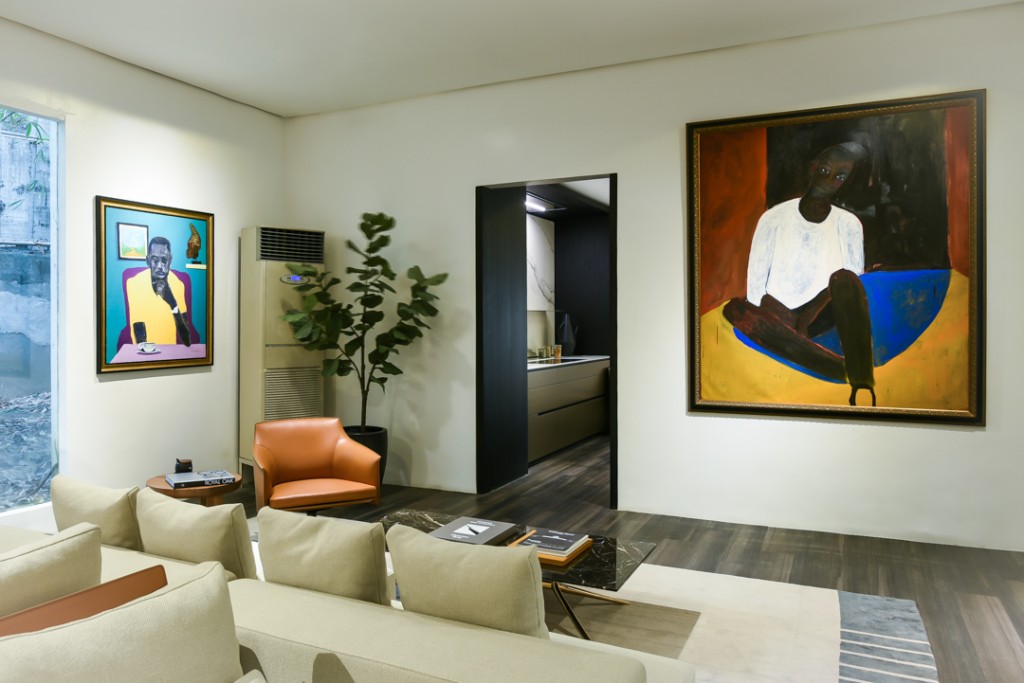 Left to right: Wahab Saheed, “Untitled”; Patrick Eugene, “Kept Awake”. Photo: Jinggo Montenegro. Courtesy of Timothy Tan