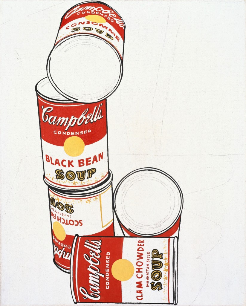 Andy Warhol, Group of Five Campbell’s Soup Cans, 1962, Heidi Horten Collection. Courtesy of Heidi Horten Collection.