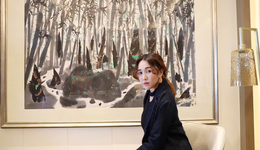 Sabrina Ho with WuGuanzhong, Bamboos. Courtesy of Sabrina Ho.