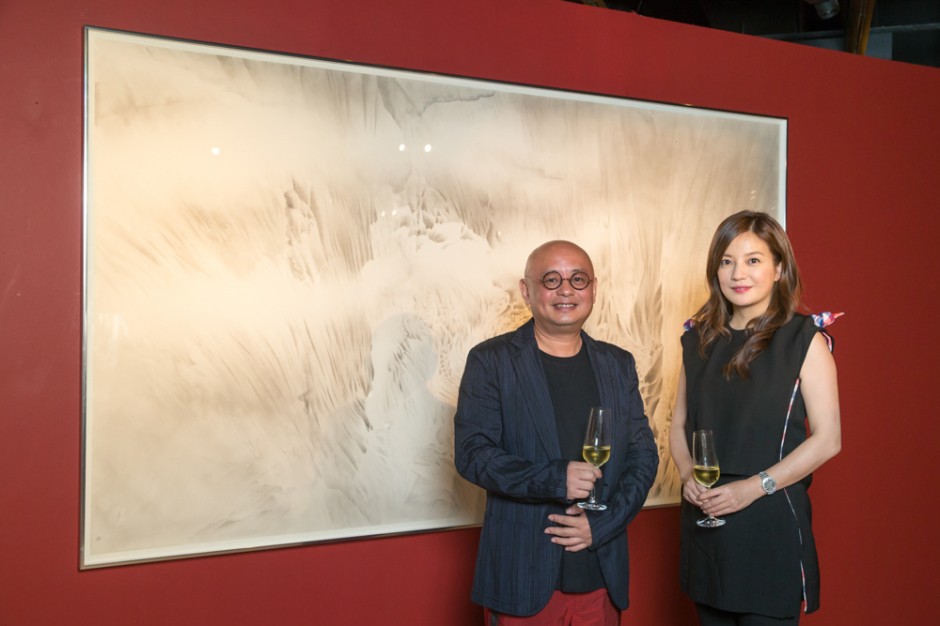 Artist Cai Xiaosong with actress Zhao Wei.