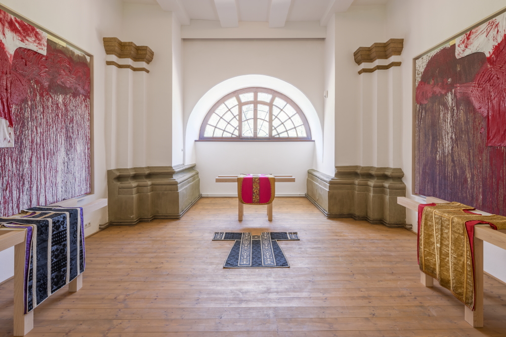 Installation View: Hermann Nitsch, Hall Art Foundation | Schloss Derneburg Museum, Derneburg, Germany © Hall Art Foundation. Photo: Heinrich Hecht