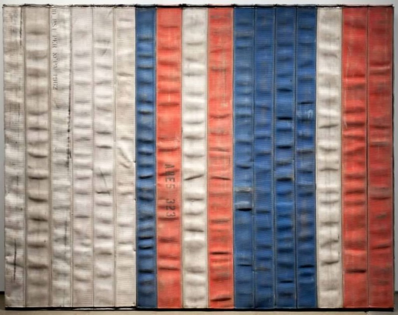 Theaster Gates, "Civil Tapestries", 2012. Courtesy of Elliot and Kimberly Perry Collection.