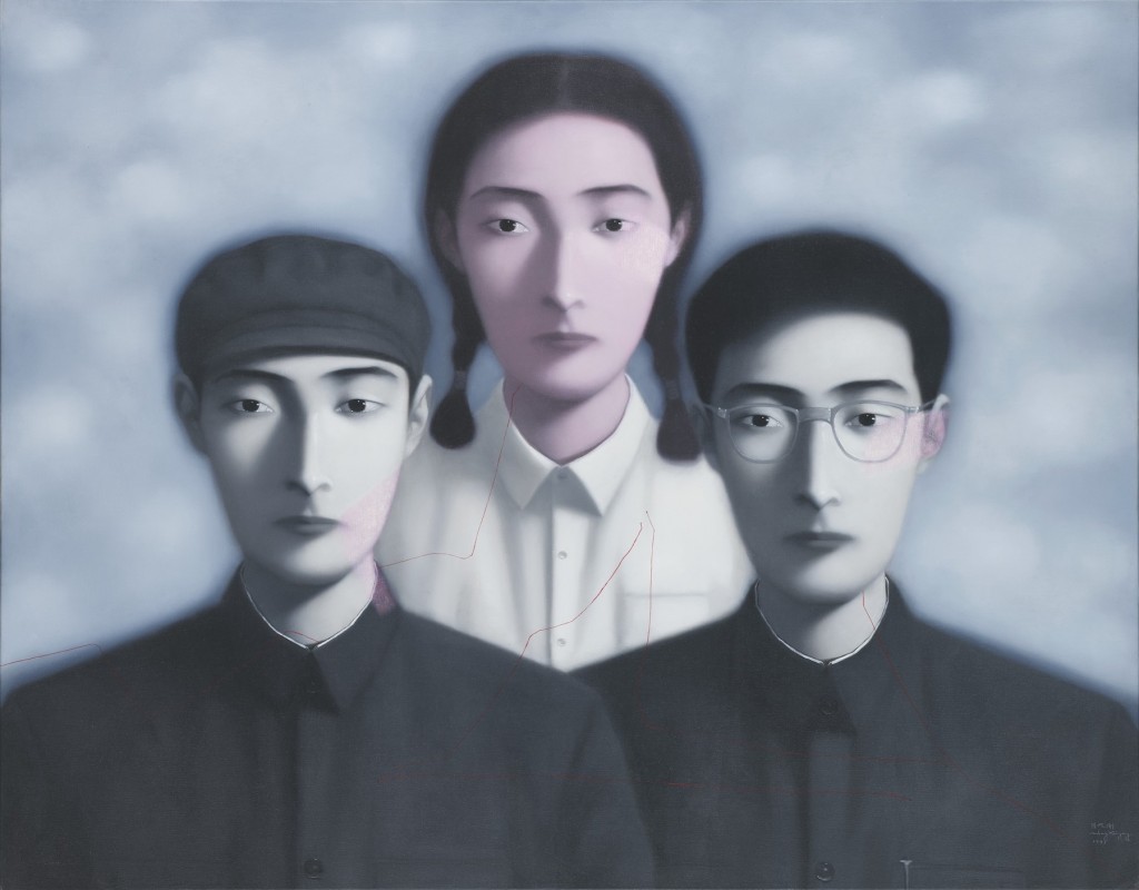 Zhang Xiaogang, Bloodline: Big Family No. 9, oil on canvas, 1997. Courtesy of Song Art Museum