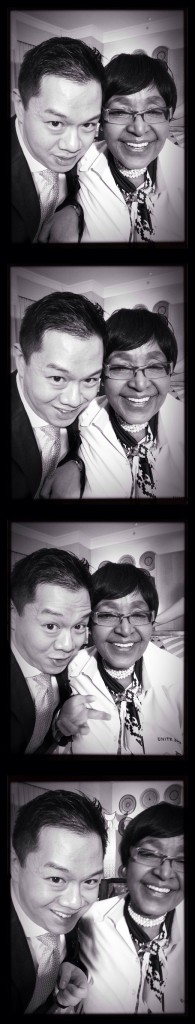 James Chau with Winnie Mandela using Photo Booth App, courtesy of James Chau