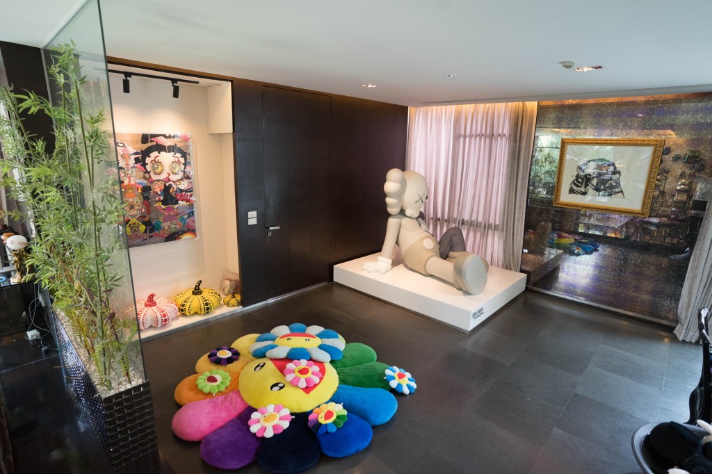 Kong's private playground with Keiichi Tanaami, Kaws, George Condo, Takashi Murakami, Yayoi Kusama. Courtesy of Kong Karoon Sosothikul. 