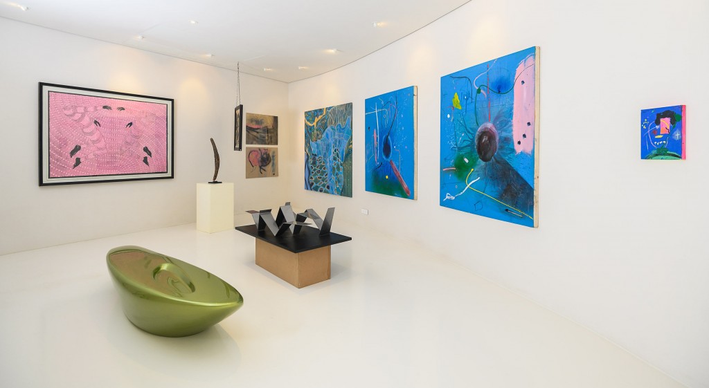 Various artworks by Sibusiso Ngwazi, Araba Opoku, Cecil Skotnes, Edoardo Villa, Sthenjwa Luthuli, and Zaha Hadid's Green Concept Seat. Courtesy of Joseph Awuah-Darko