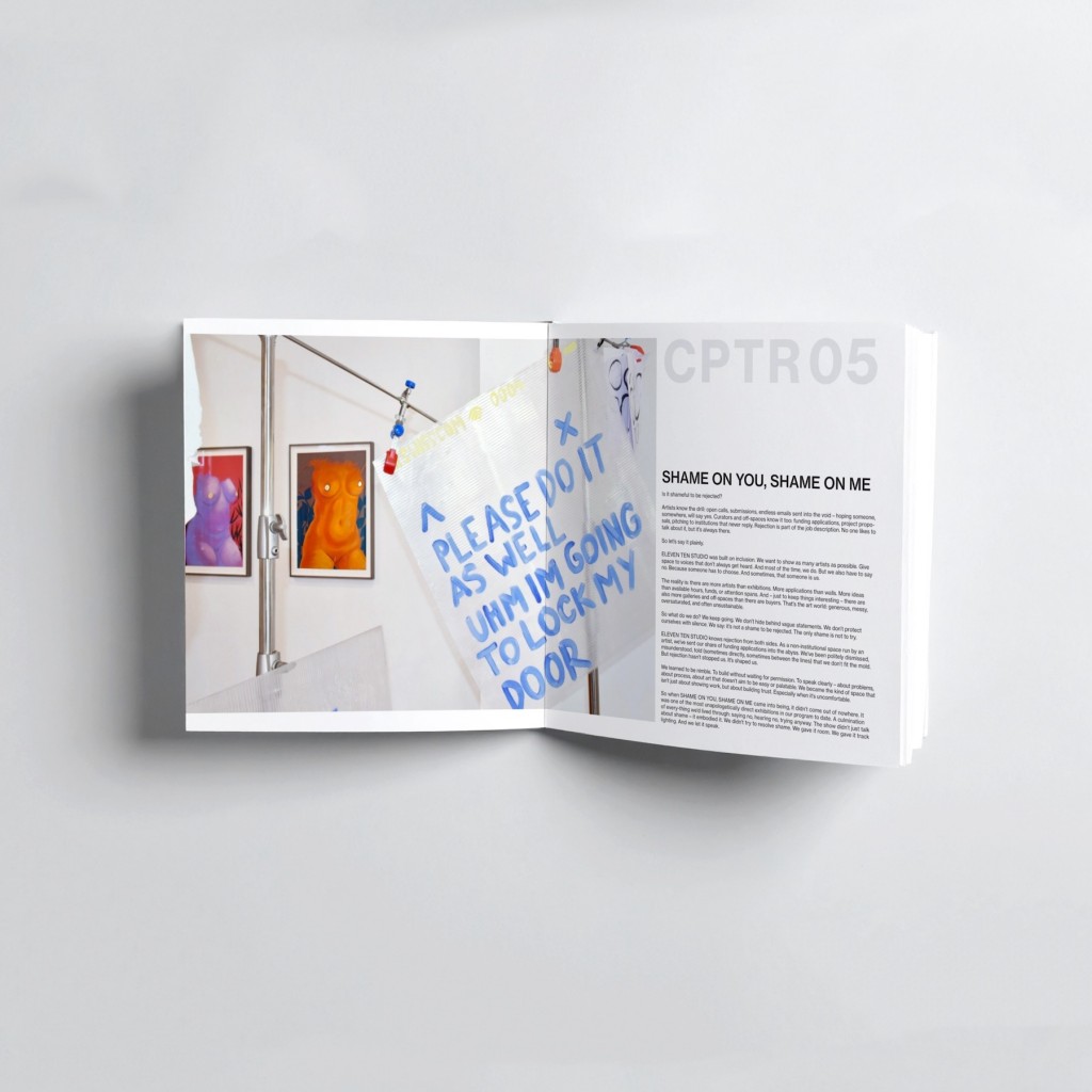 Book spread of "Shame on you, Shame on me" by Lucia Fischer and Catherin Schöberl