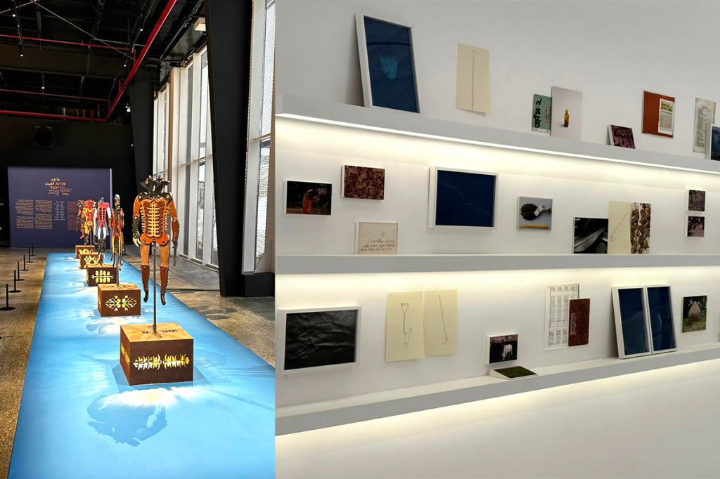 Artwork by Dhali Al Mamoon (left) and Munem Wasif (right) at the Diriyah Contemporary Art Biennale 2024; Courtesy of DBF