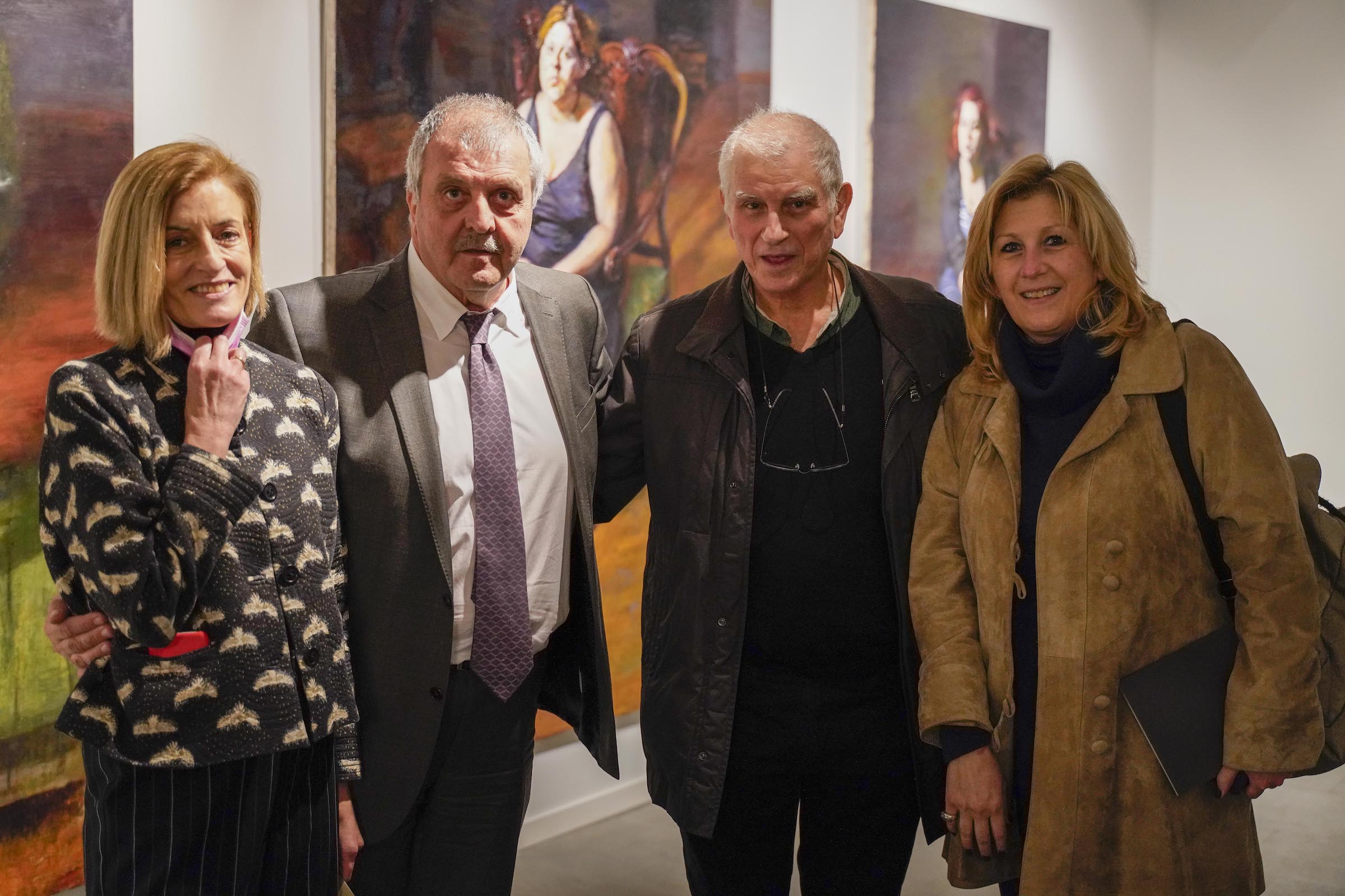 Left to right: Irene Orati, curator of the exhibition, Sotiris Felios, Stefanos Daskalakis, and Lambrini Karakourti, Director of The National Gallery in Nafplio