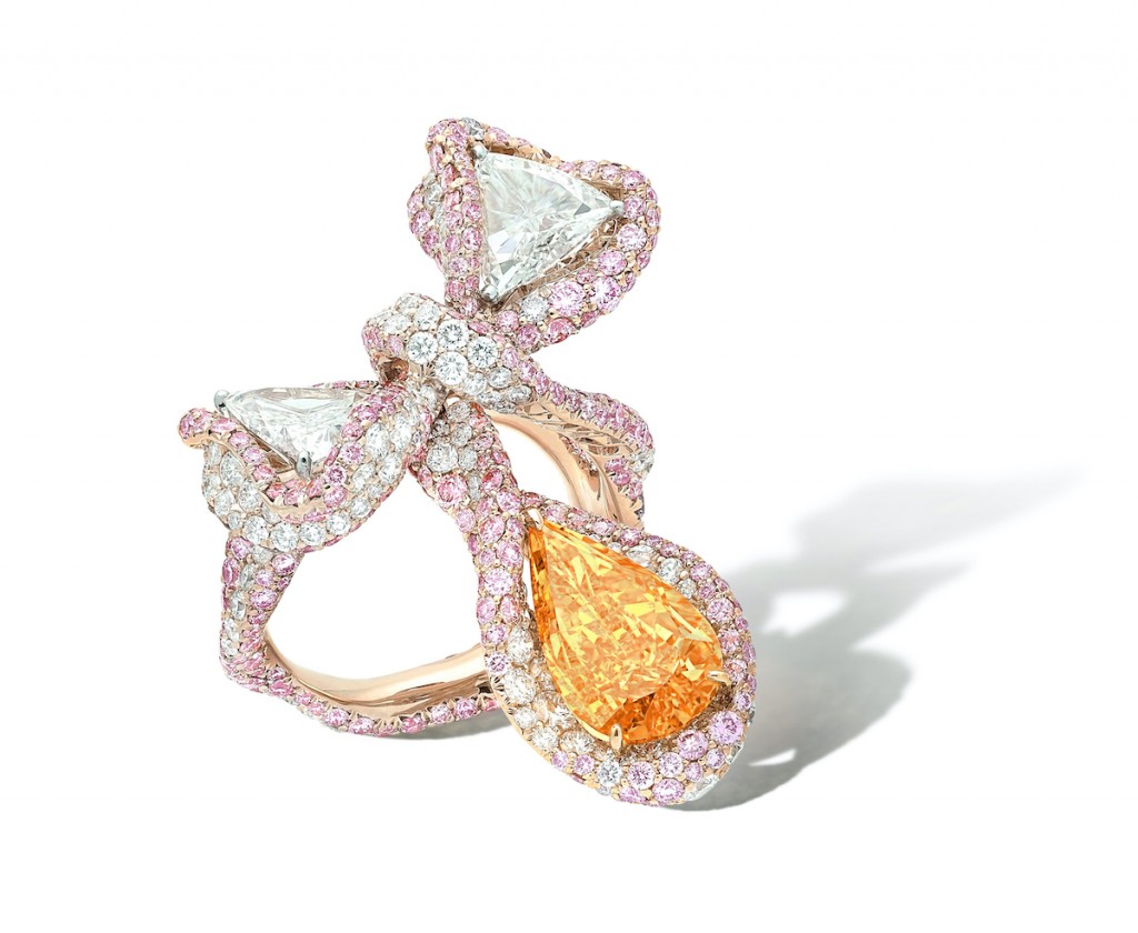 2.10 carat orange diamond ring