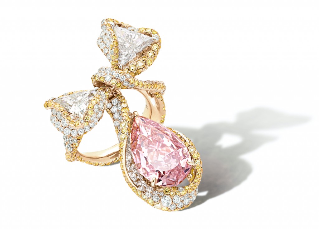 5.02 carat pink diamond ring