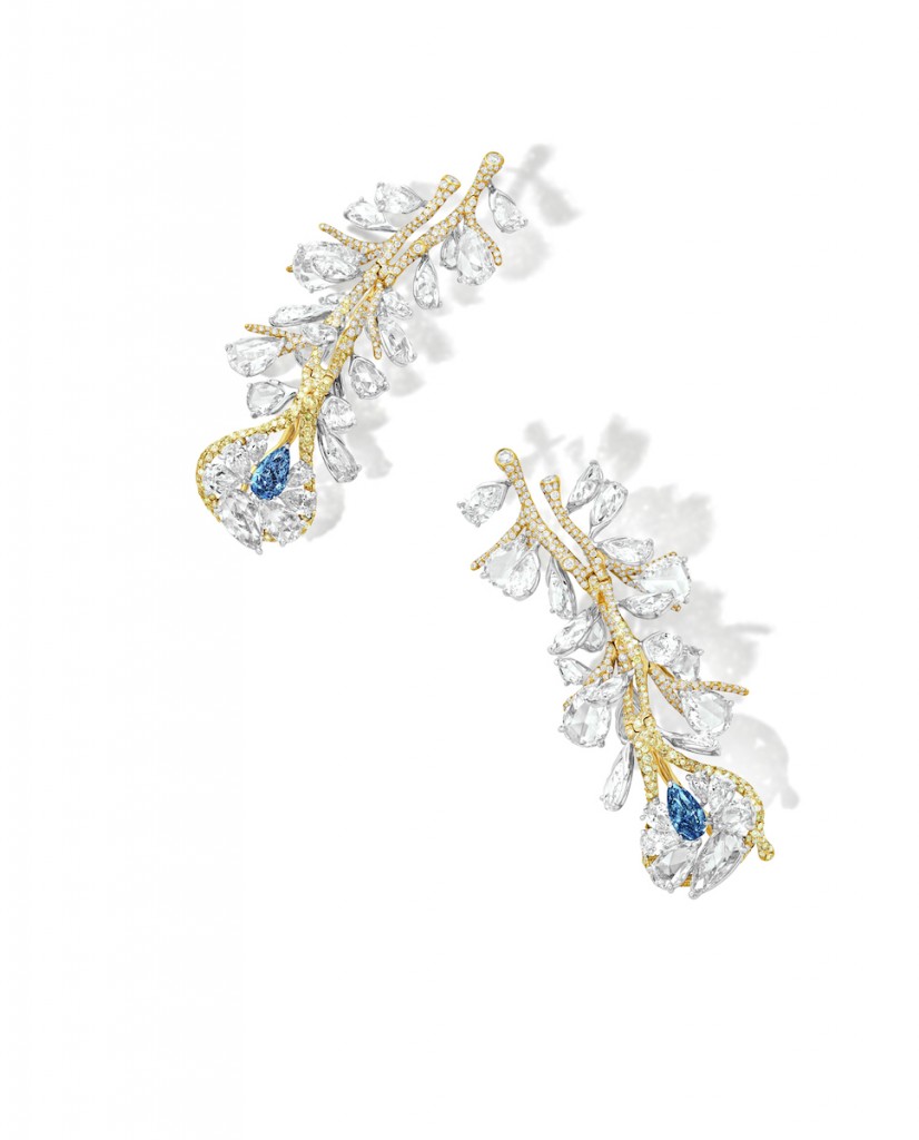 1 carat blue diamond earrings